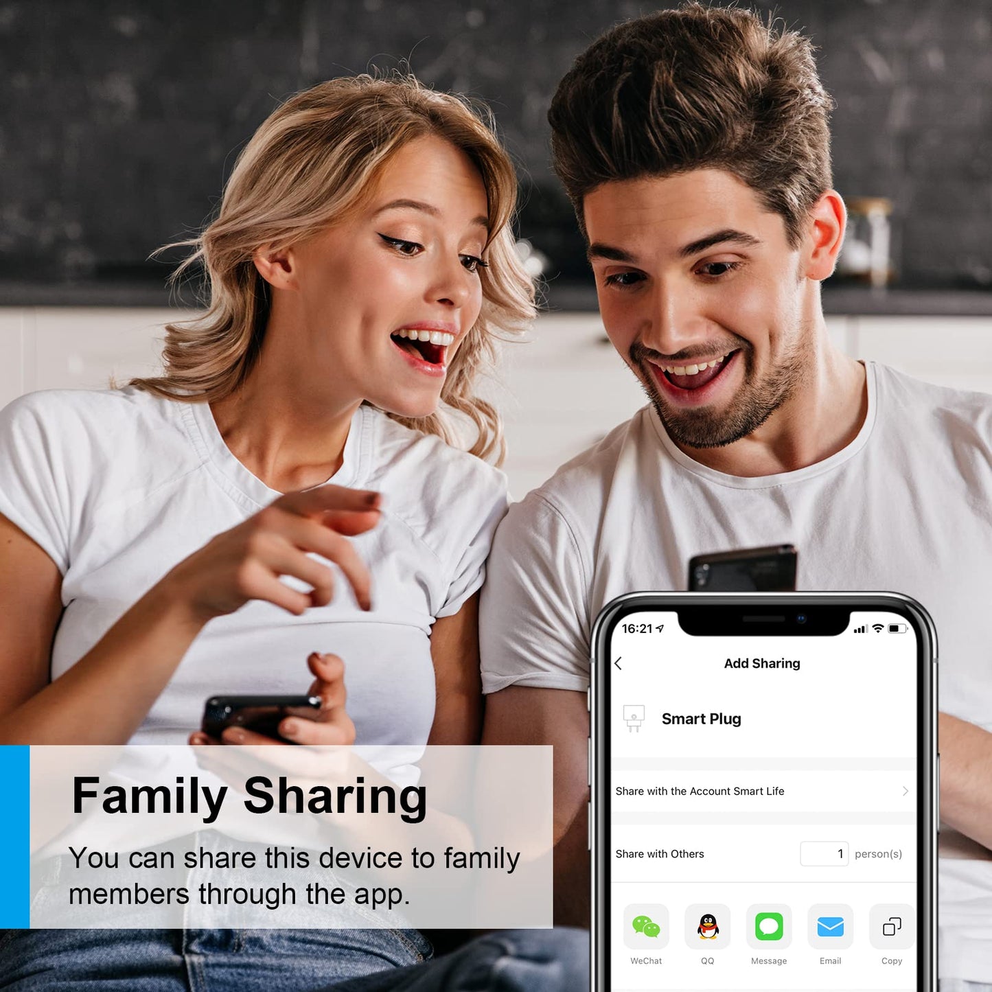 WLAN Smart Socket with Current Measurement 16 A, Smart Home Socket Compatible with Alexa/Google Home, Power Consumption Measurement, Voice Control, App Remote Control