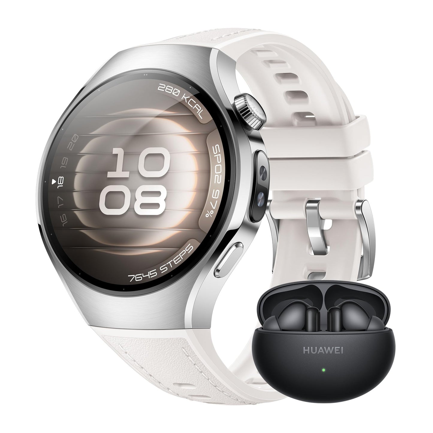 HUAWEI Watch 5 Smartwatch Men Women, Health Glance, 5ATM Waterproof, GPS, SpO2 at Fingertip, Compatible with Android™ & iOS, Sapphire Glass, 42 mm, White