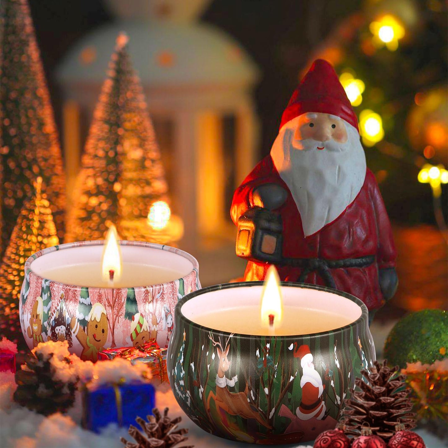Duftkerze Set,12 Stück Christmas Scented Candle ,Natürliches Sojawachs Kerzen ,Aromatherapie Weihnachtskerzen Aroma für Stressabbau
