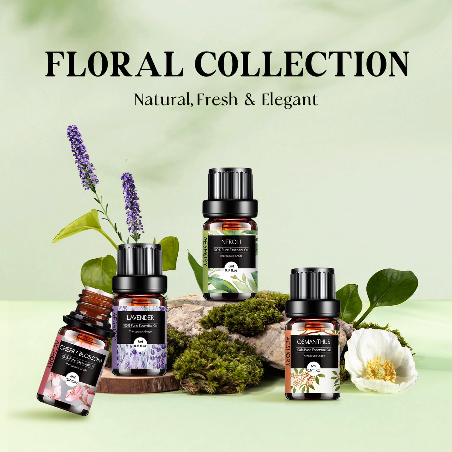 AESHORY 14 x 5 ml Hotel Essential Oils Set, Aroma Diffuser Oil Fragrance for Humidifier, Fresh Air