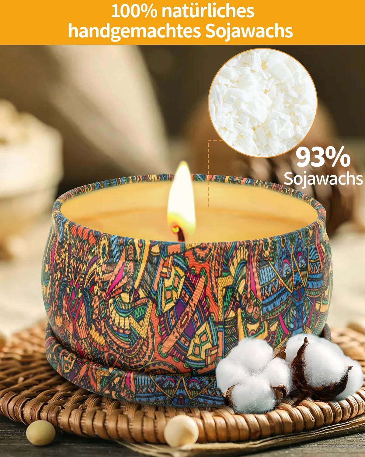 Scented Candle for Women, Scented Candles Gifts, Pack of 16 Scented Candles in Glass, 180 Hours, 100% Soy Wax