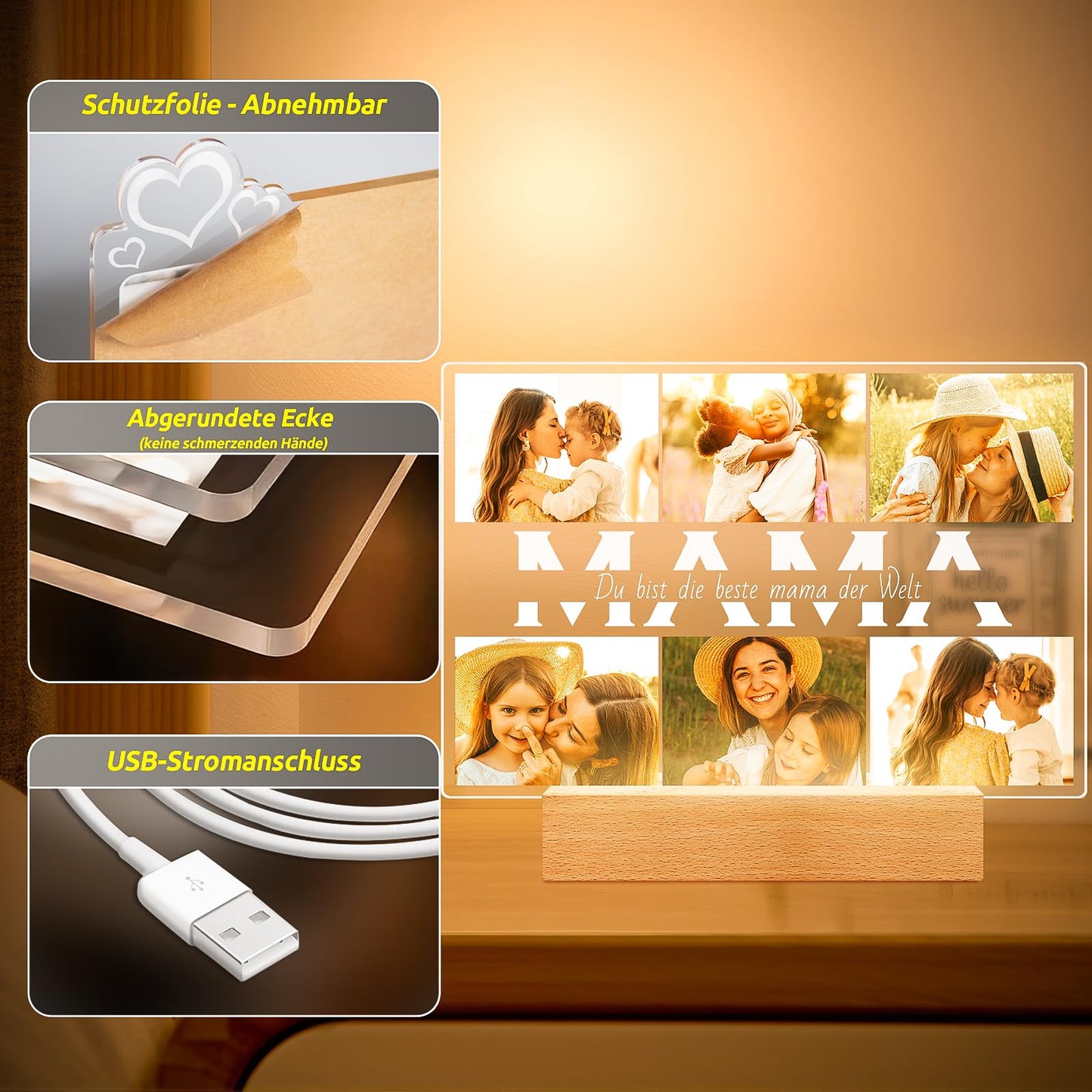 Personalised Christmas Gifts for Women & Men, Personalised Picture Frame with Photo, Photo Gifts Personalised for Him Her, Personalised Gifts