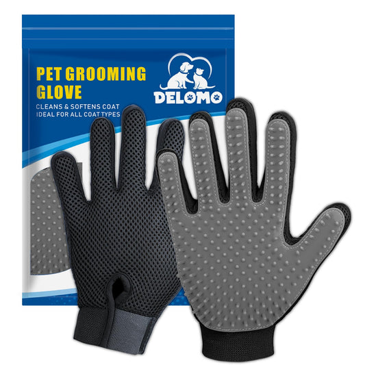 Pet Grooming Glove, Gentle Deshedding Brush - Efficient Pet Hair Remover Glove