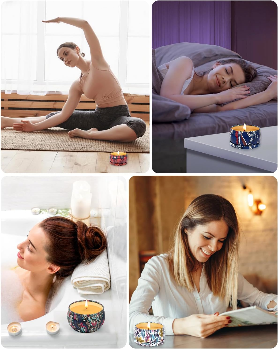 Scented Candle for Women, Scented Candles Gifts, Pack of 16 Scented Candles in Glass, 180 Hours, 100% Soy Wax