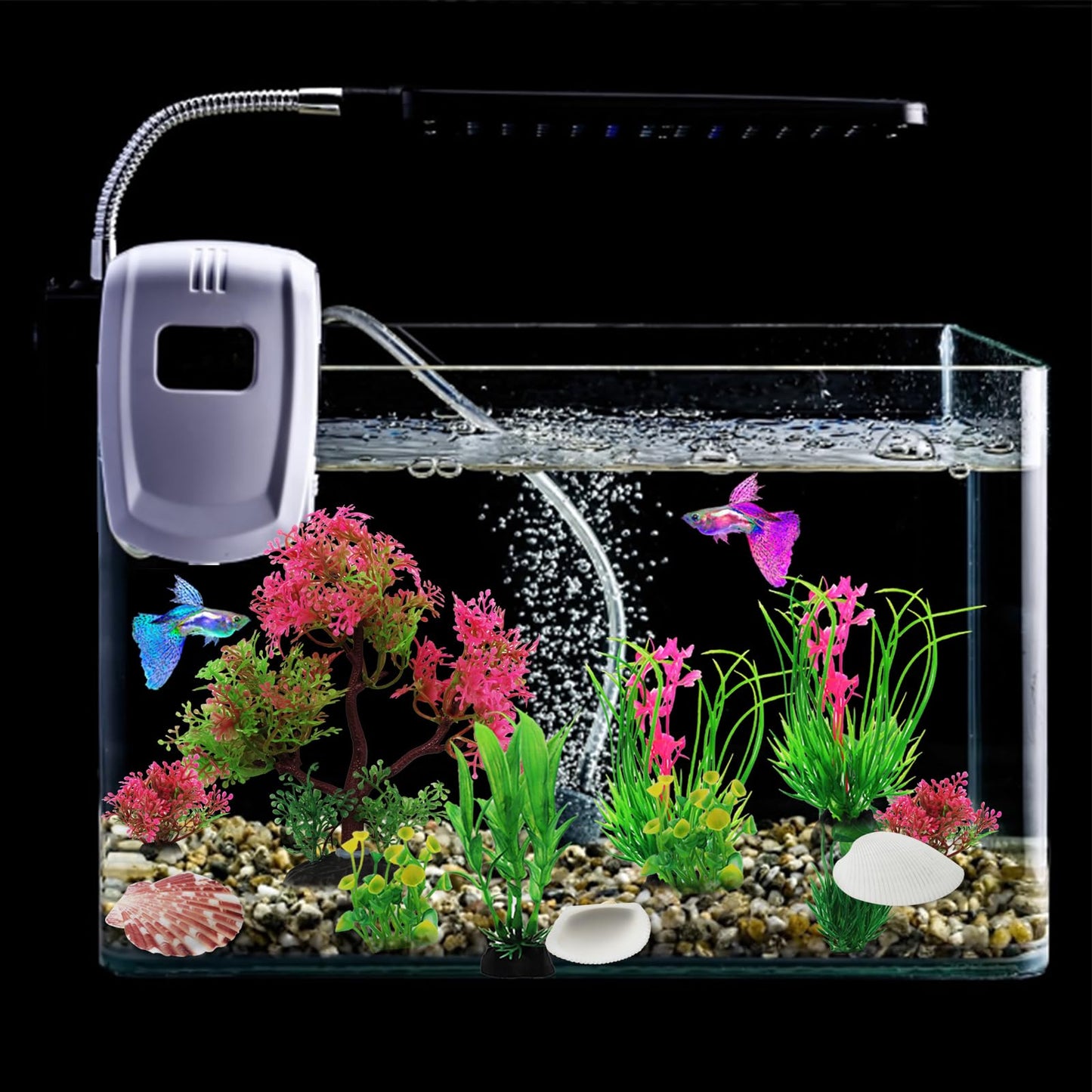 Pack of 10 Artificial Plants Aquarium Decoration Green Plastic Plants