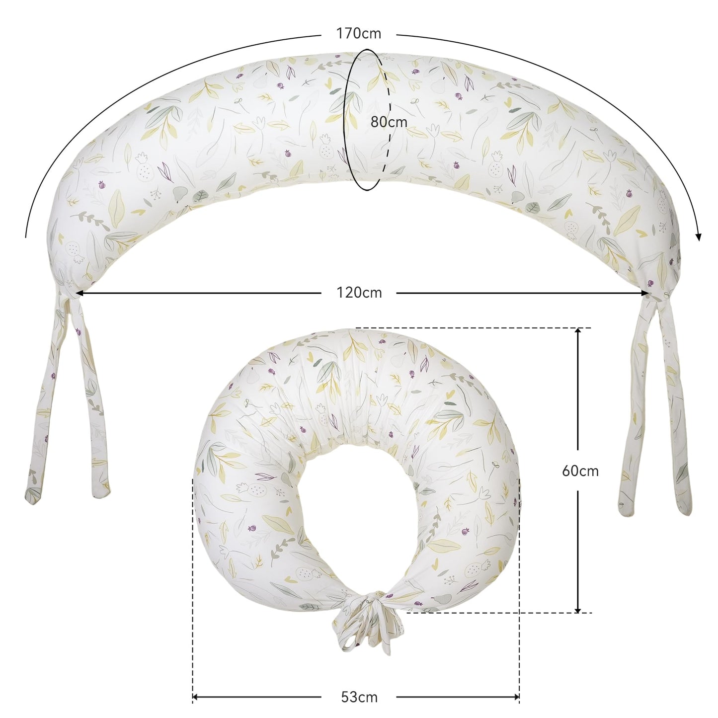 Nursing Pillow, Versatile Plus Size Positioning Pillow, Pregnancy Pillow for Baby and Adults, Side Sleeper Pillow with Washable