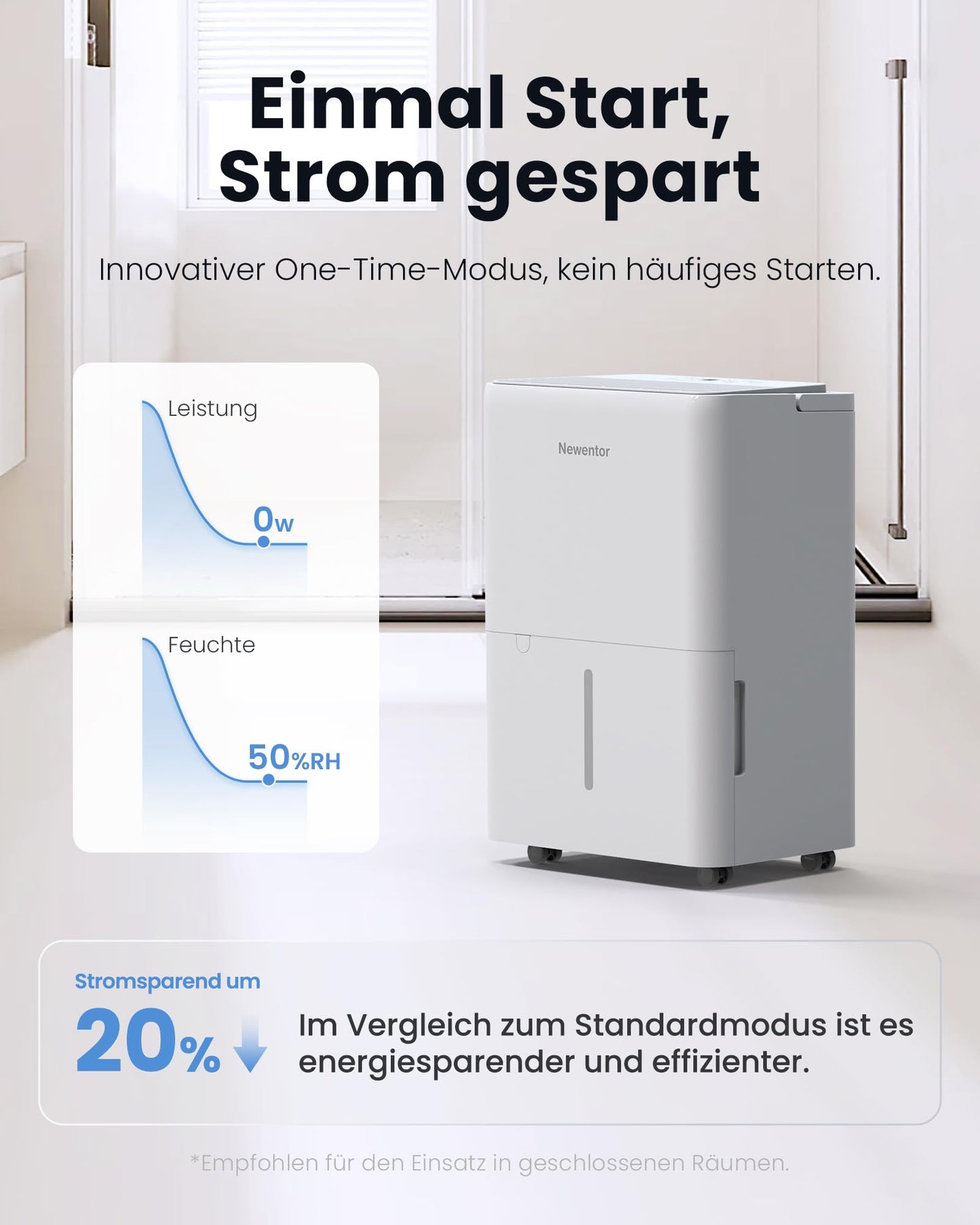 Luftentfeuchter 12L Dehumidifier Electric Cellar 35 dB, Room Dehumidifier