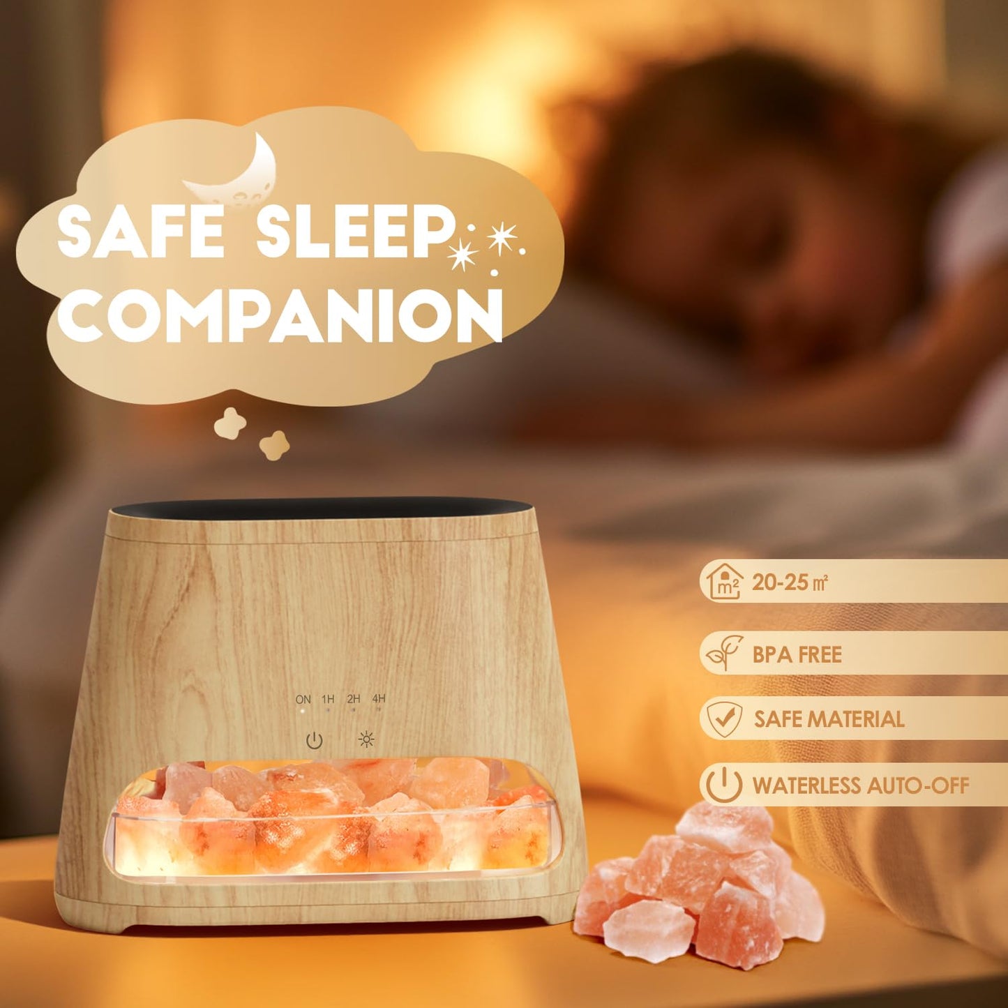 2-in-1 Aroma Diffuser & Salt Range Pakistan Light, Flame Effect for Essential Oils, Humidifier with 3 Brightness, 150 ml