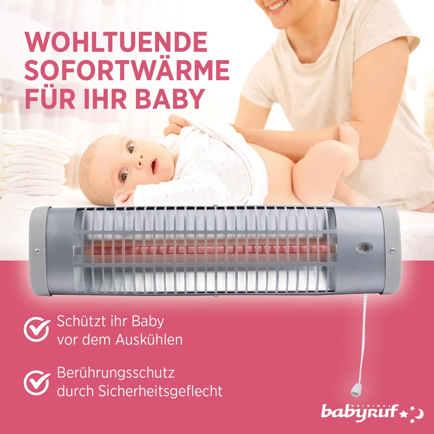 Baby Heater Heizstrahler 600 Watt Changing Table Heater Automatic