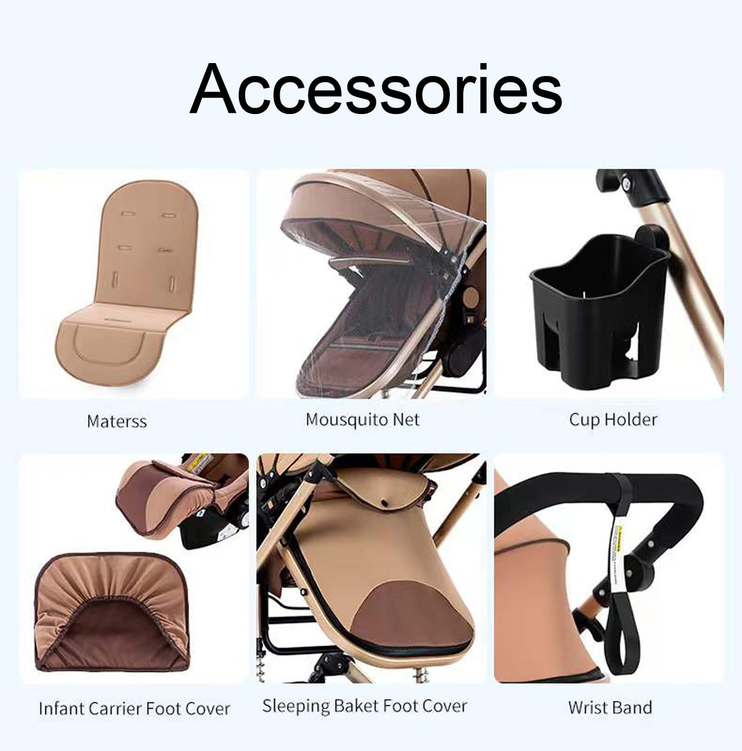 Reenborn 3-in-1 Pushchair, Buggy with Two Reversible Sliding Modes, Pushchair with Frame Aluminium Alloy, Baby Pram, 3-in-1 Complete Set with One-Click Folding Design