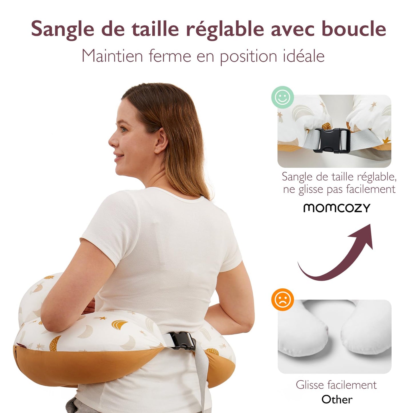 Stillkissen, Nursing Pillow with Safety Border - Ergonomic Nursing and Positioning Pillow