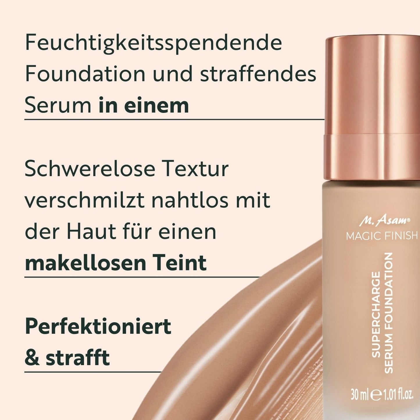 MAGIC FINISH Supercharge Serum Foundation Creamy Nude – Feuchtigkeit spendende Foundation & straffendes Gesichtsserum in Einem, Anti-Aging Make-up