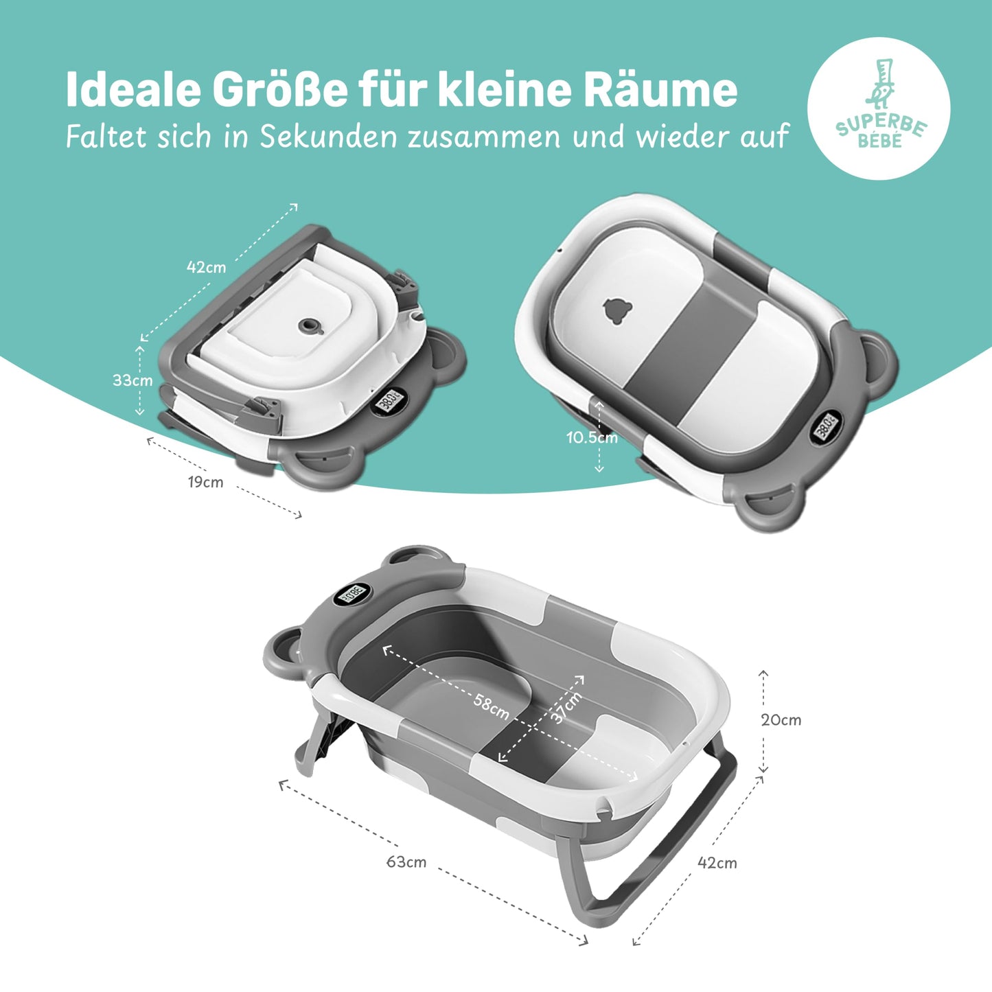 Faltbar Baby Badewanne Mit Rutschfestem Badewannensitz