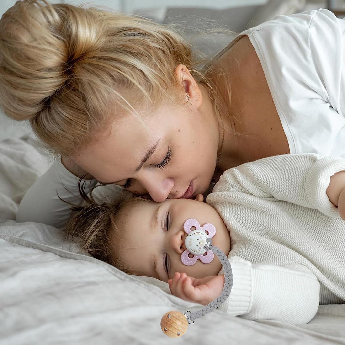 ABirdon Schnullerkette Baby,5 Stück Schnullerketten Clips mit 3 Stück Silikonring, passend für alle Schnuller