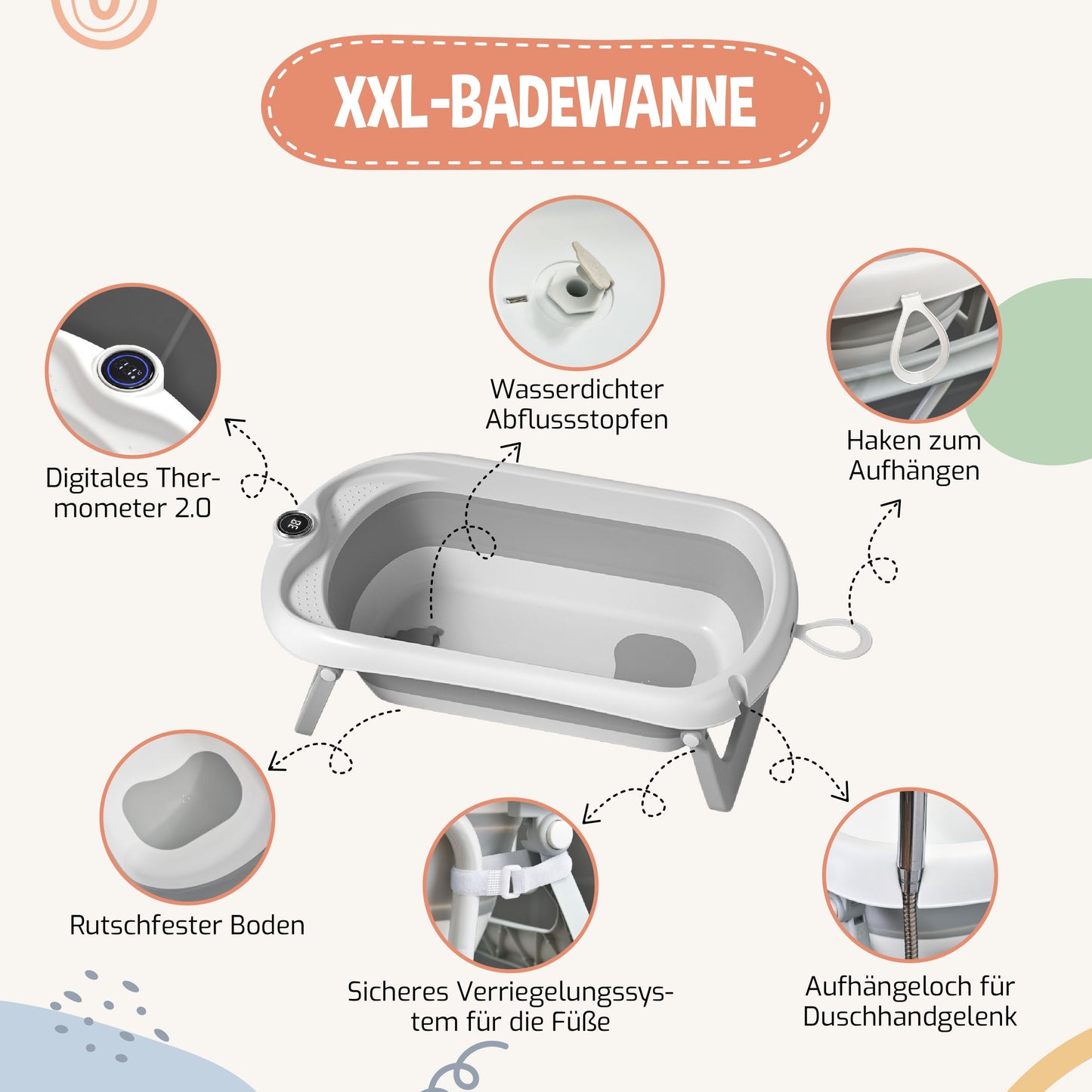 Faltbar Baby Badewanne Mit Rutschfestem Badewannensitz