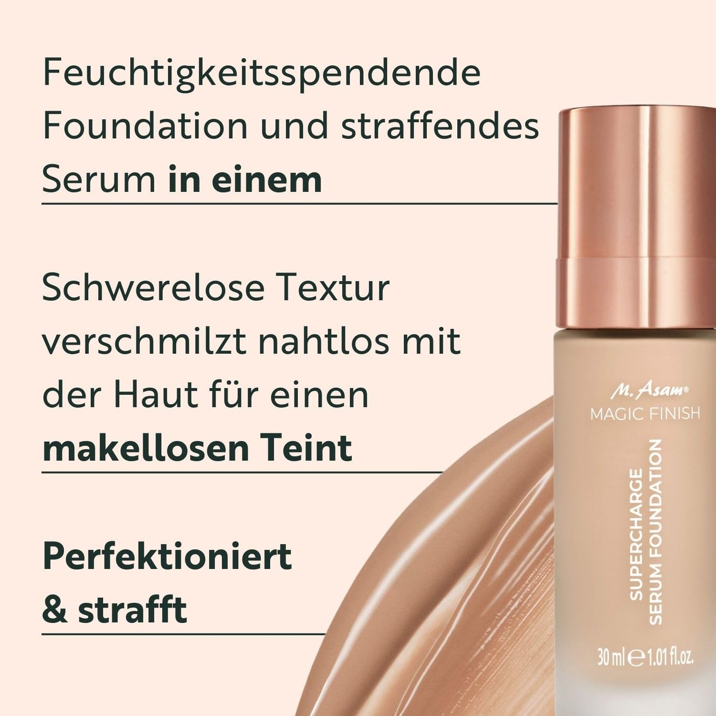 MAGIC FINISH Supercharge Serum Foundation Creamy Nude – Feuchtigkeit spendende Foundation & straffendes Gesichtsserum in Einem, Anti-Aging Make-up