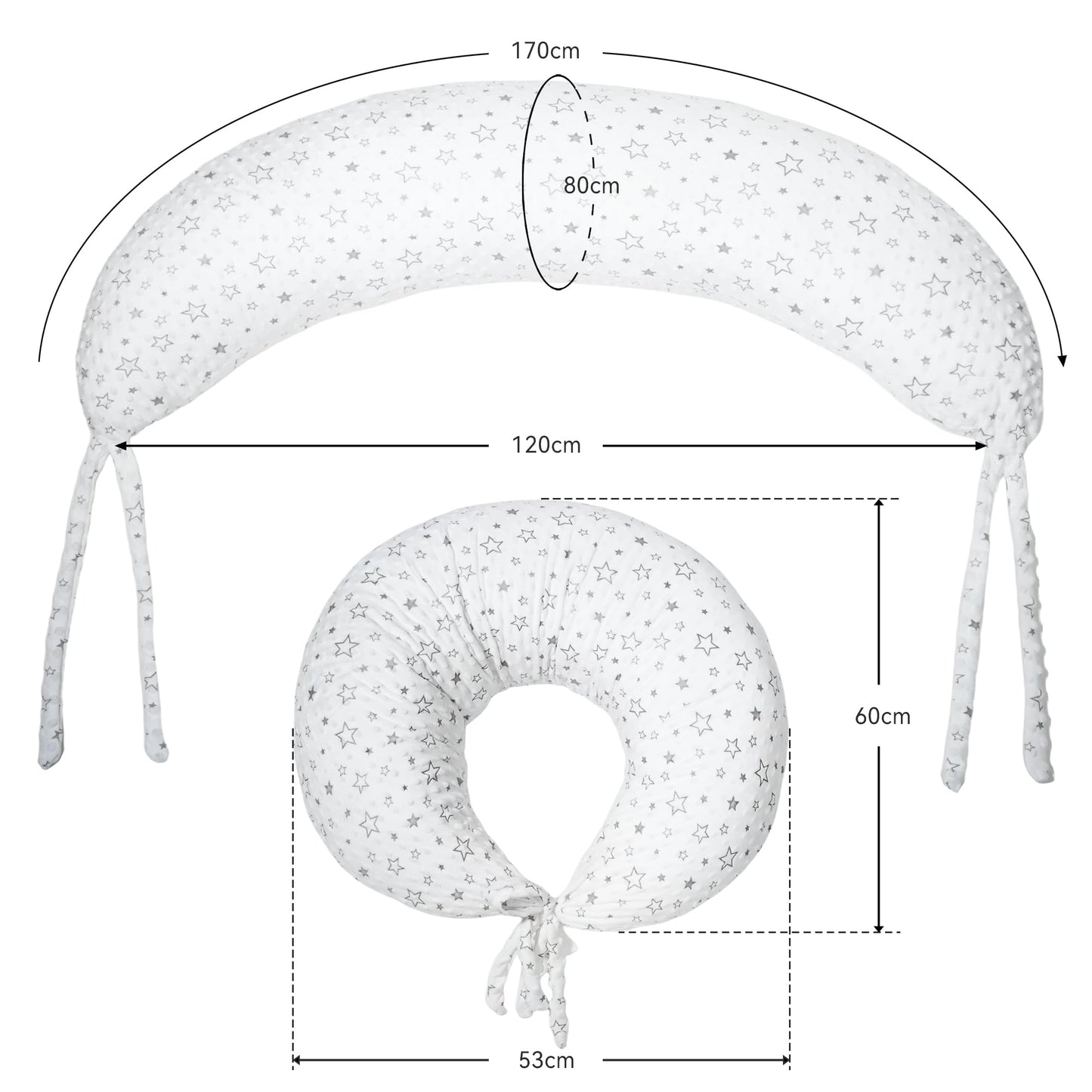 Nursing Pillow, Versatile Plus Size Positioning Pillow, Pregnancy Pillow for Baby and Adults, Side Sleeper Pillow with Washable