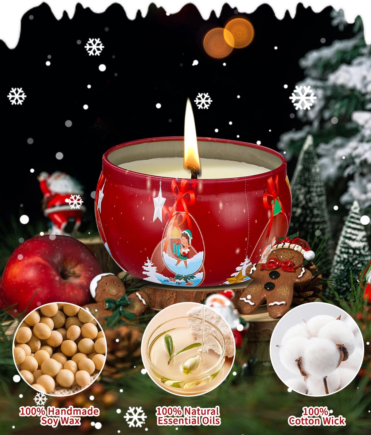 4 Stück Duftkerzen Geschenkset, 2,5 OZ Sojawachs Aromatherapie Kerzen,Damen Aroma Kerze Geschenk-Set für Geburtstag Geschenk, Valentinstag