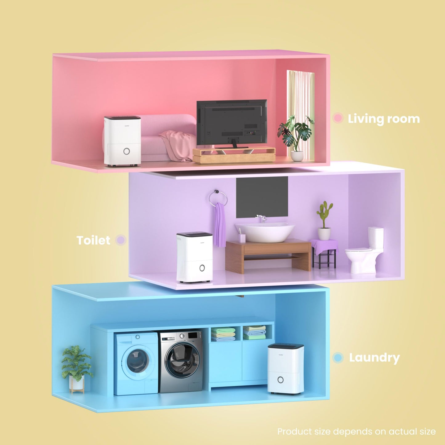 Luftentfeuchter, Dehumidifier 10 L/24 hr, Room Size Approx. 50 m³ (20 m²), LED Display