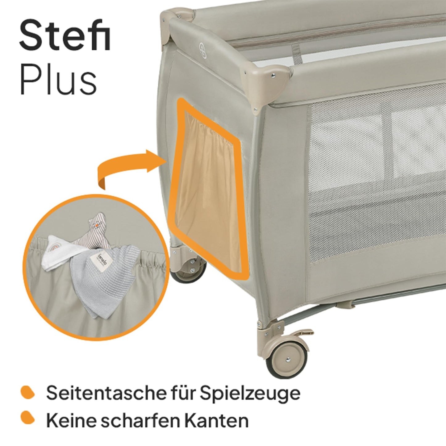 Reisebett bis 15 kg Babybett Kinderreisebett mit Matratze Seitlicher Eingang mit Reißverschluss