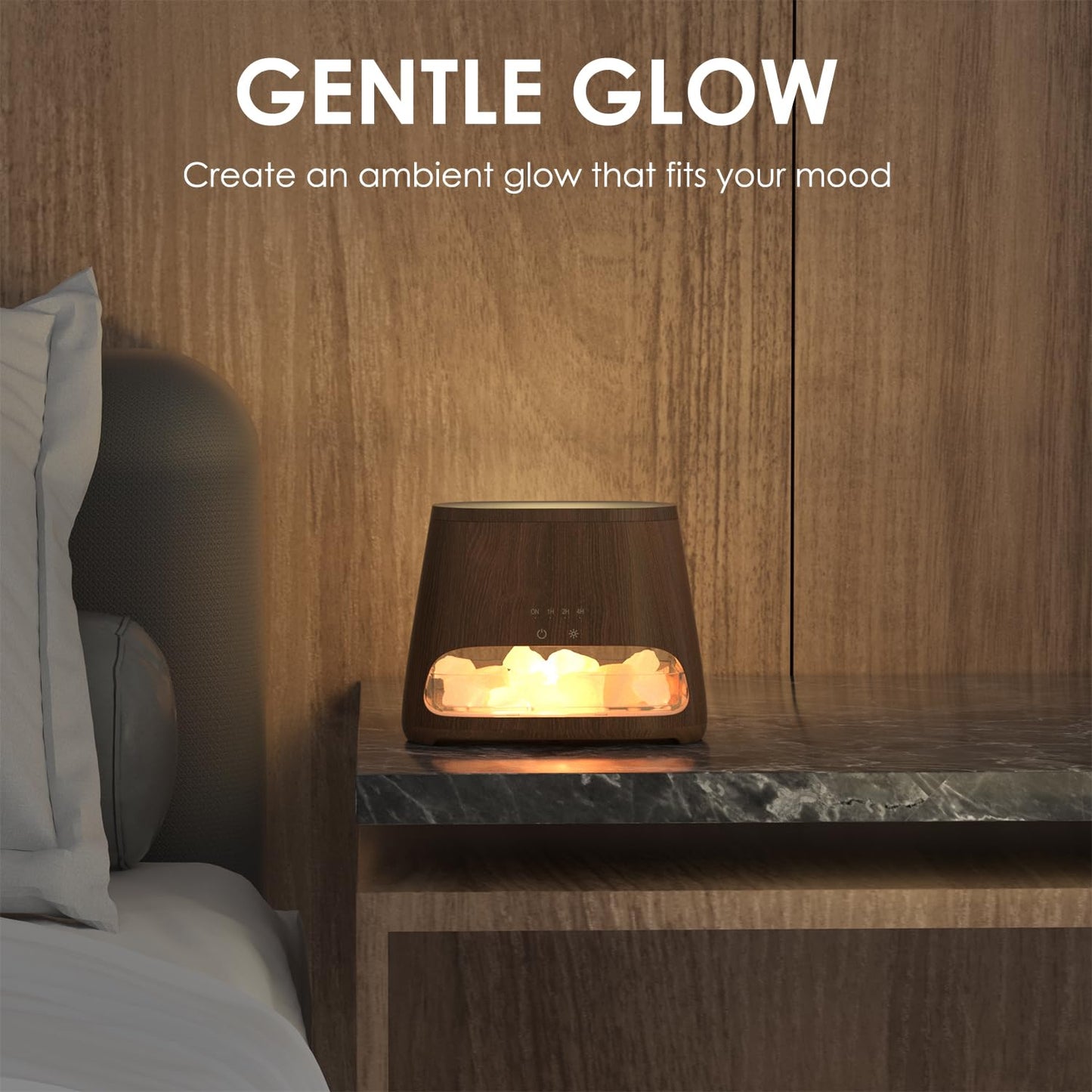 2-in-1 Aroma Diffuser & Salt Range Pakistan Light, Flame Effect for Essential Oils, Humidifier with 3 Brightness, 150 ml