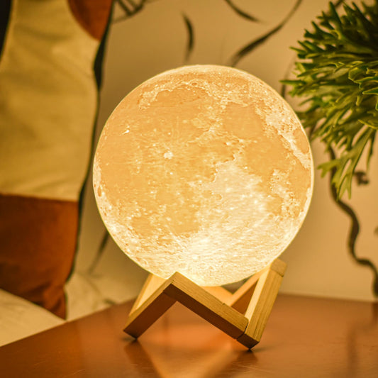 Balkwan Moon Lamp 3D Print - Dimmable USB Charging Touch Lamp for Children and Lovers - Romantic Gift for Birthday and Bedroom (3.5 Inch)