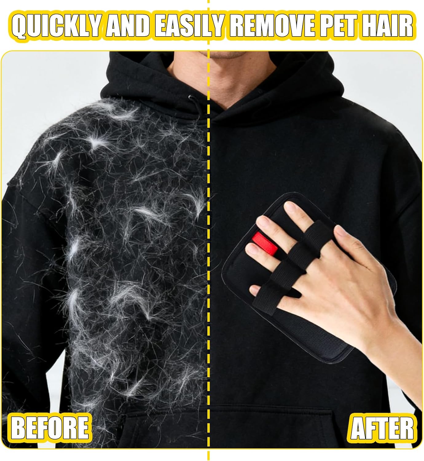 Handschuh, 3 Stück Fell Magnet Handschuh, Haarentfernungshandschuh für Katzen & Hunde