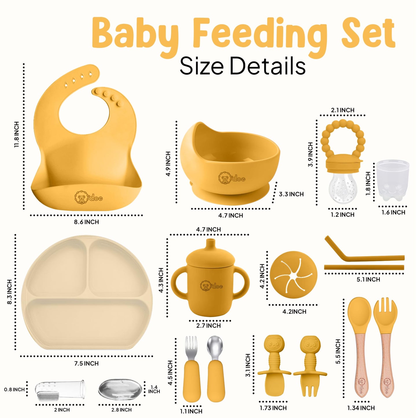 Baby Geschirr Set 11 Pieces Baby LED Weaning Accessories for Toddlers, Baby Feeding Set