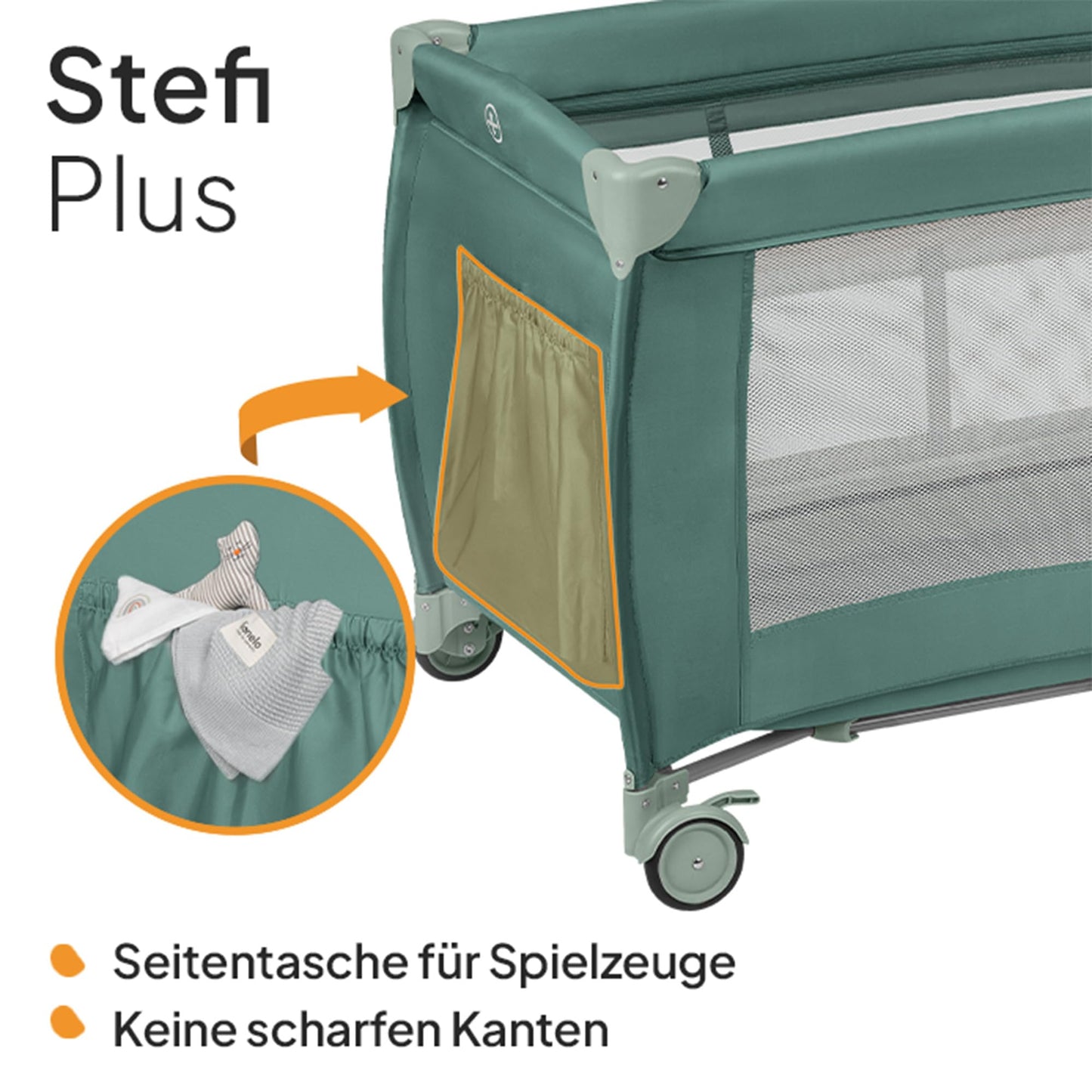 Reisebett bis 15 kg Babybett Kinderreisebett mit Matratze Seitlicher Eingang mit Reißverschluss