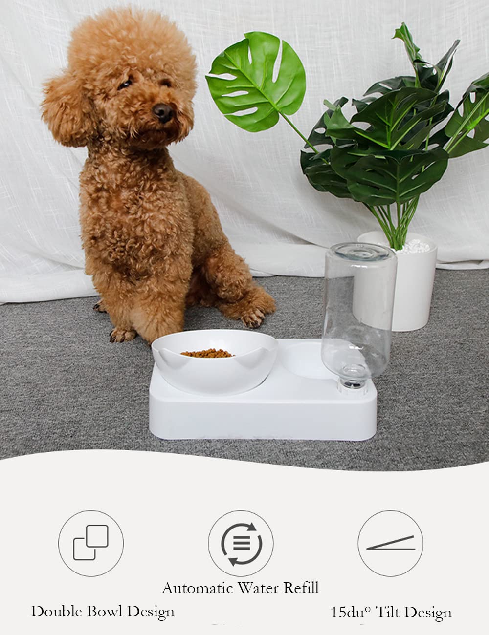 Marchul Katzennapf, 15° Neigbar mit Automatischer Wasserflasche