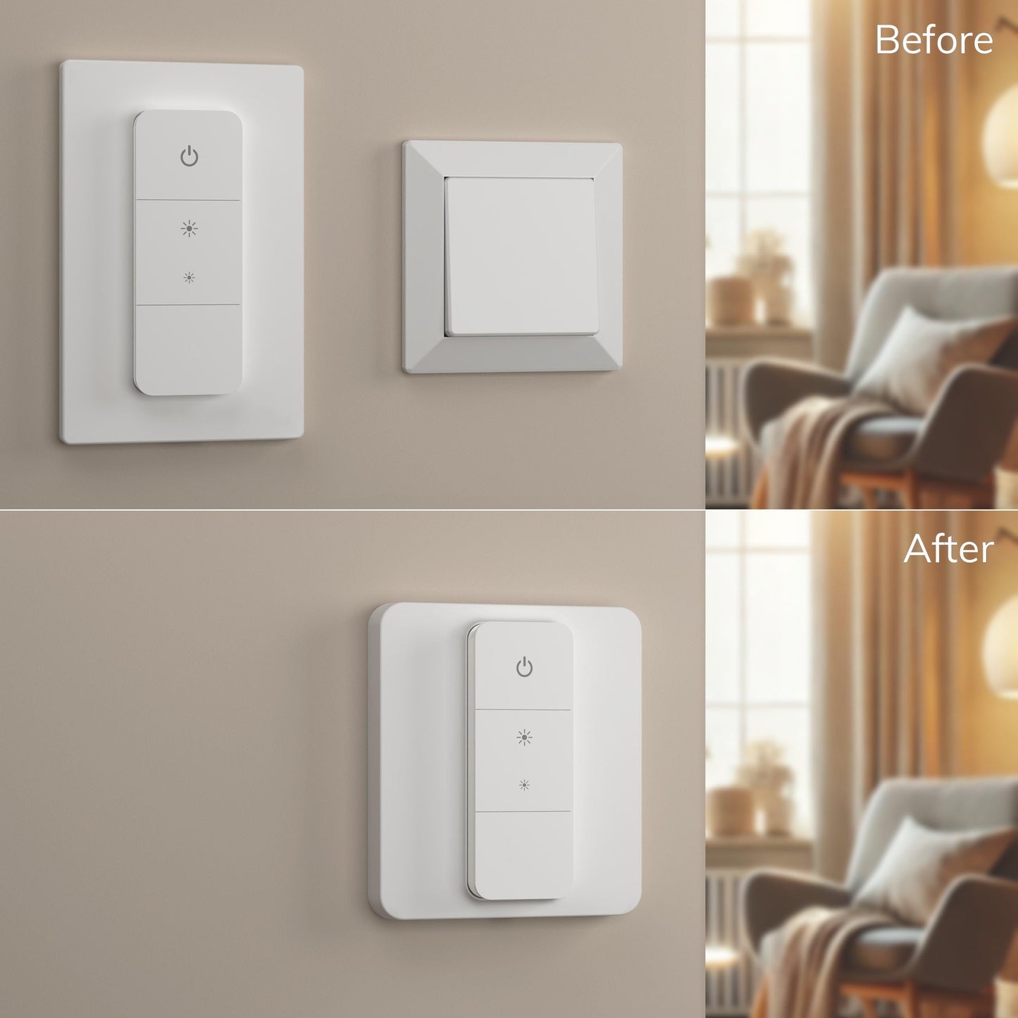 Smart Lichtschalter, Schalterabdeckung für Philips Hue Dimmer V2, kompatibel mit Hue Schalterabdeckung