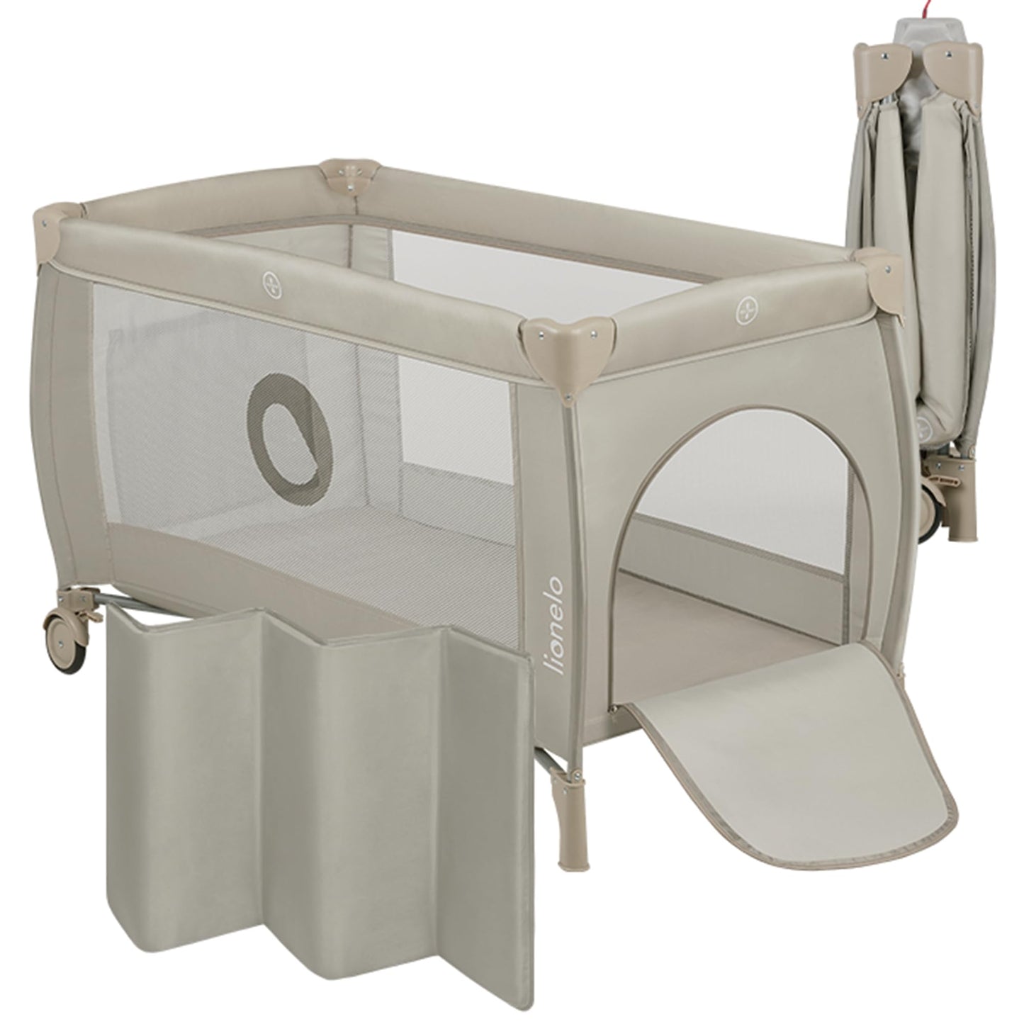 Reisebett bis 15 kg Babybett Kinderreisebett mit Matratze Seitlicher Eingang mit Reißverschluss