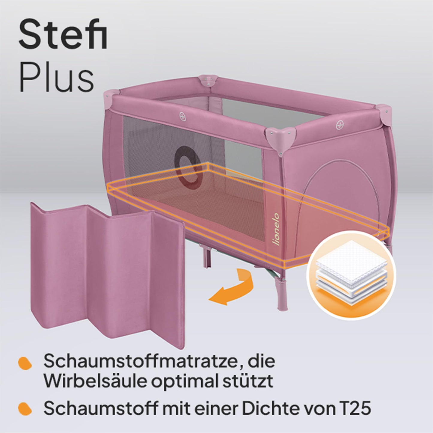 Reisebett bis 15 kg Babybett Kinderreisebett mit Matratze Seitlicher Eingang mit Reißverschluss