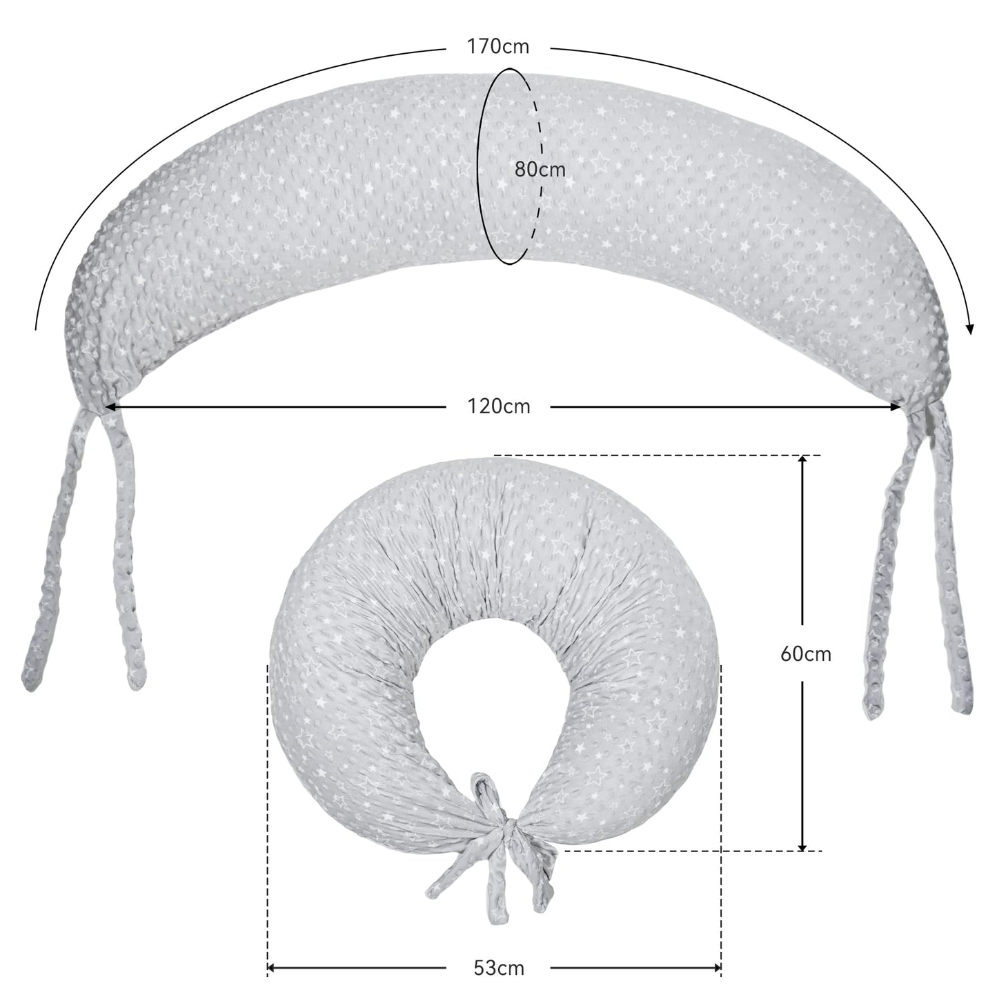 Nursing Pillow, Versatile Plus Size Positioning Pillow, Pregnancy Pillow for Baby and Adults, Side Sleeper Pillow with Washable