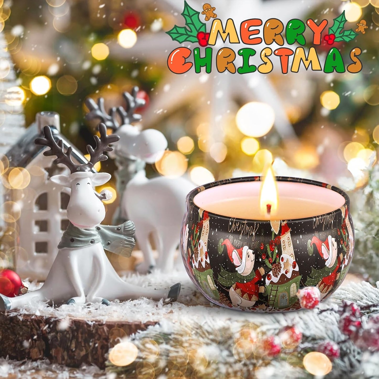 Candle Gifts for Women, Christmas Scented Candle, Pack of 6 Natural Soy Wax Aroma Candle