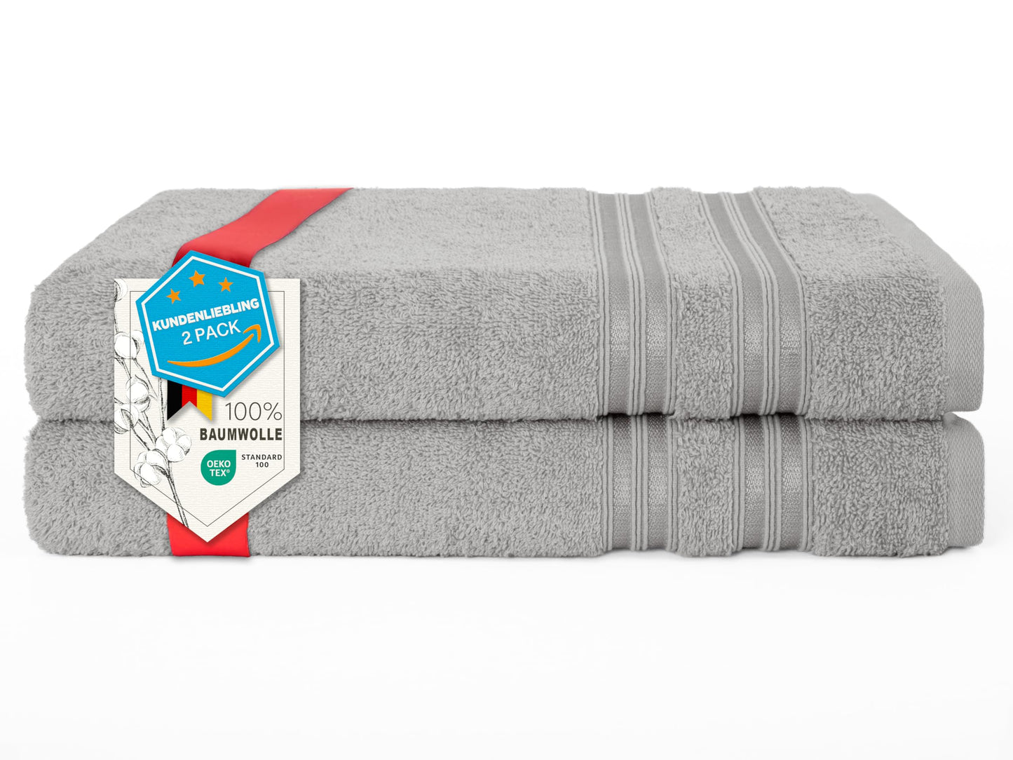 6-Piece Hand Towel Set, 100% Cotton, Soft, Absorbent, Quality Hand Towels Set, 2 Bath Towels 70 x 140 cm, 4 Hand Towels 50 x 100 cm, White