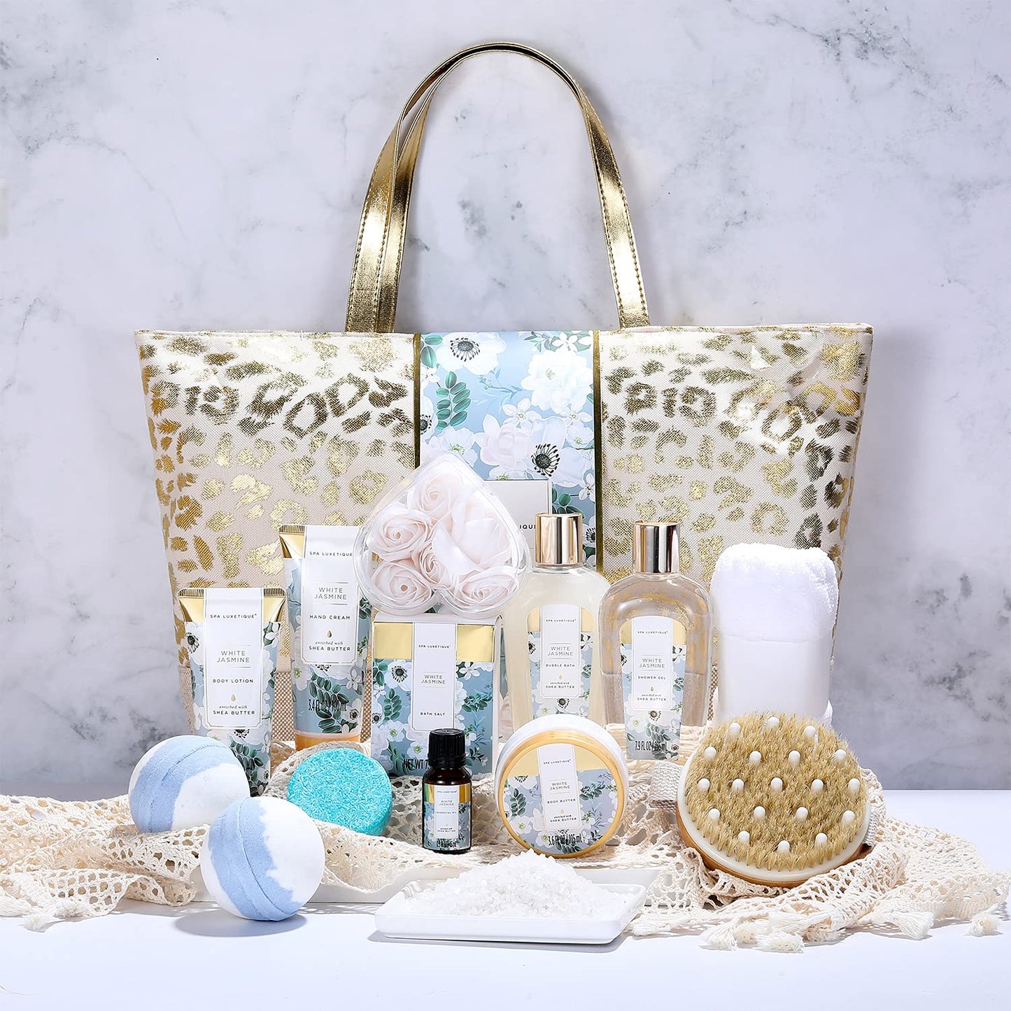 Bath Gift Set, Spa Luxury Beauty Set for Her 15-Piece Birthday Gift, Spa Set, Wellness Set for Women, Bath Gifts for Mother's Day, Christmas Gifts for Women