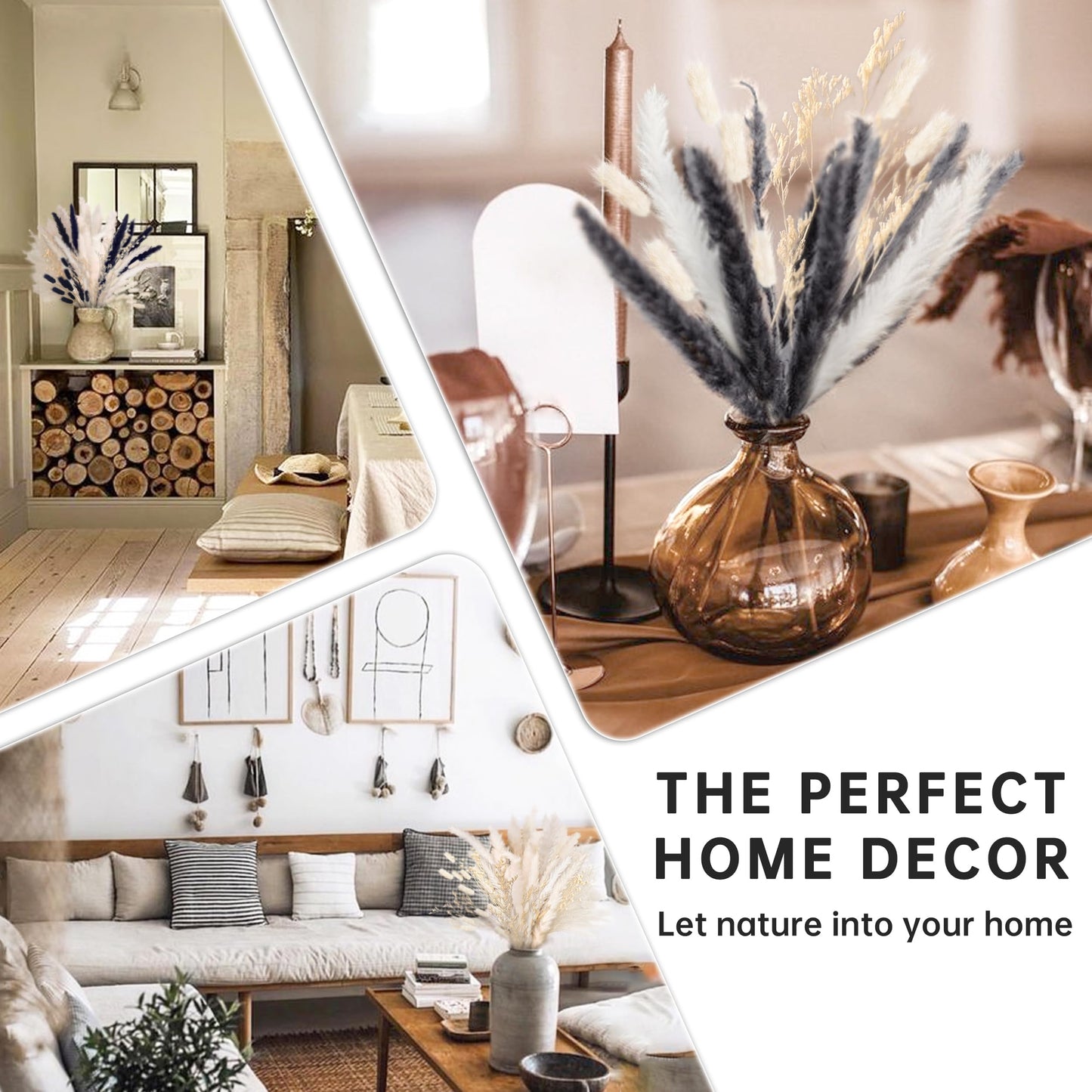 Pampasgras Getrocknet - Natürliche, Braun, Trockenblumen Strauß Dried Flowers, für Heim Decor