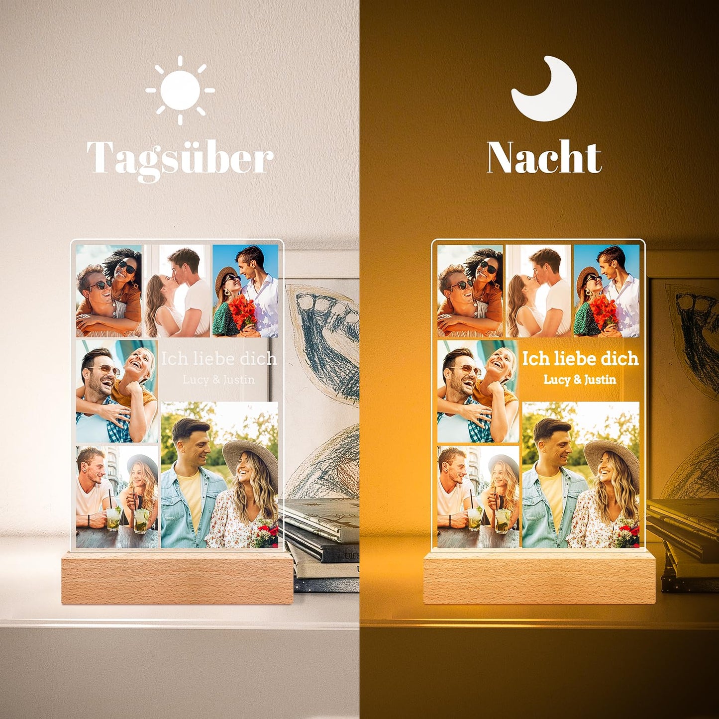 Personalised Christmas Gifts for Women & Men, Personalised Picture Frame with Photo, Photo Gifts Personalised for Him Her, Personalised Gifts