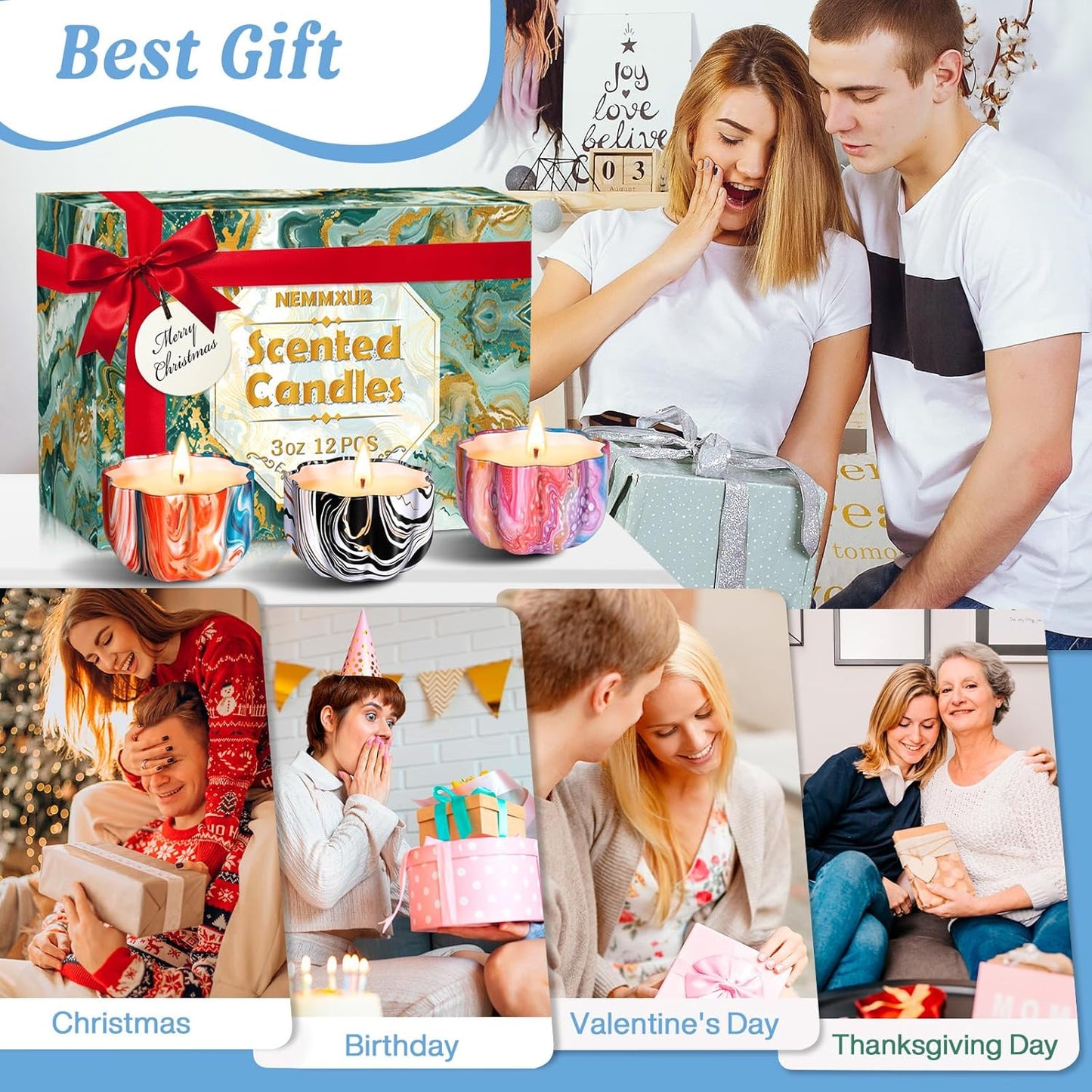 Scented Candles Gifts 12 Pieces Aromatherapy Candles Set