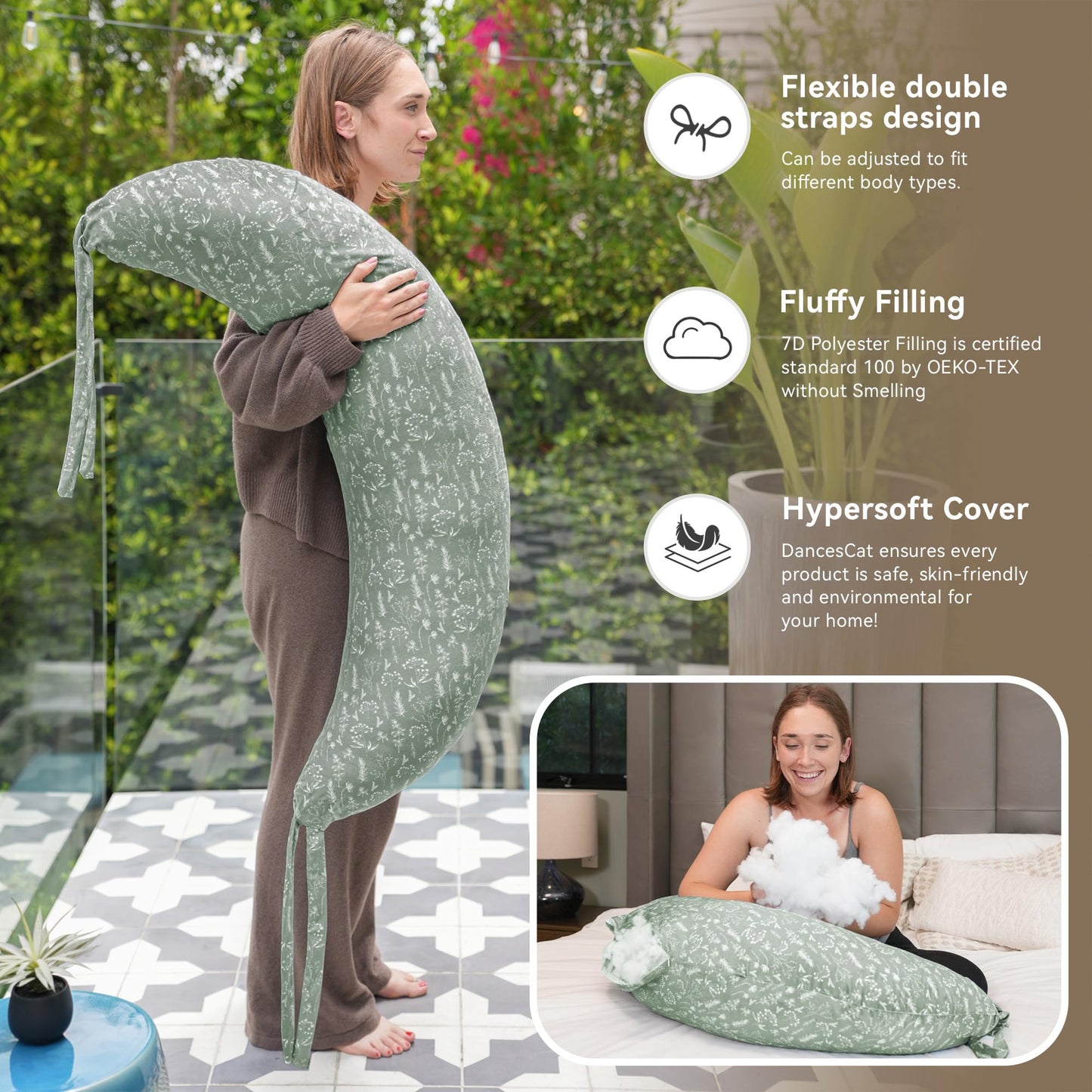 Nursing Pillow, Versatile Plus Size Positioning Pillow, Pregnancy Pillow for Baby and Adults, Side Sleeper Pillow with Washable