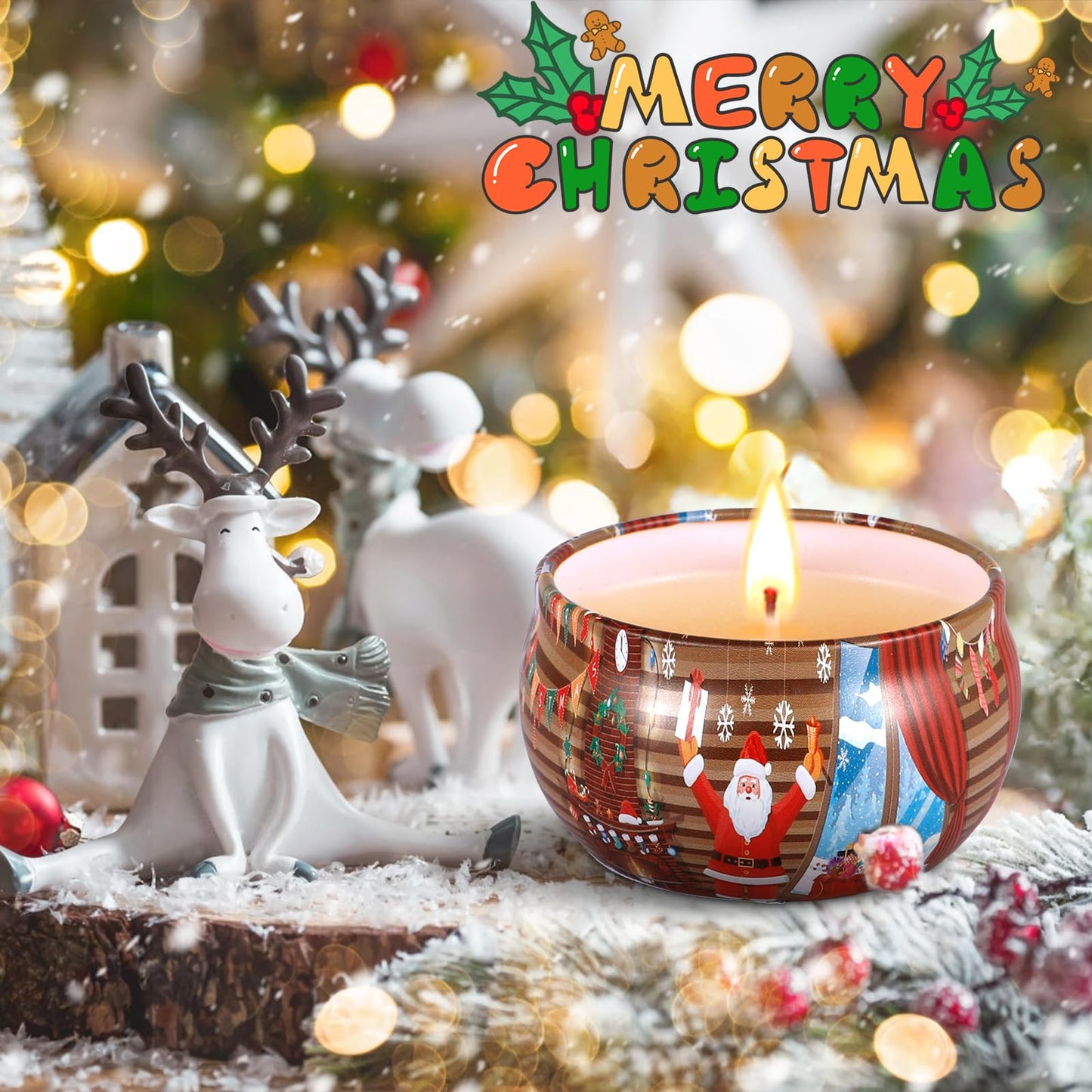 Duftkerze Set,12 Stück Christmas Scented Candle ,Natürliches Sojawachs Kerzen ,Aromatherapie Weihnachtskerzen Aroma für Stressabbau