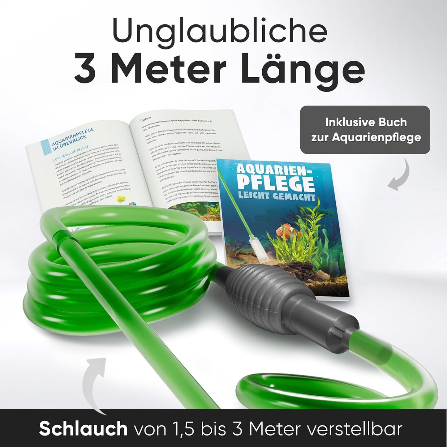 Aquarium Water Change - Aquarium Cleaning Set & Aquarium Suction for Gravel & Sand with Hose Valve -