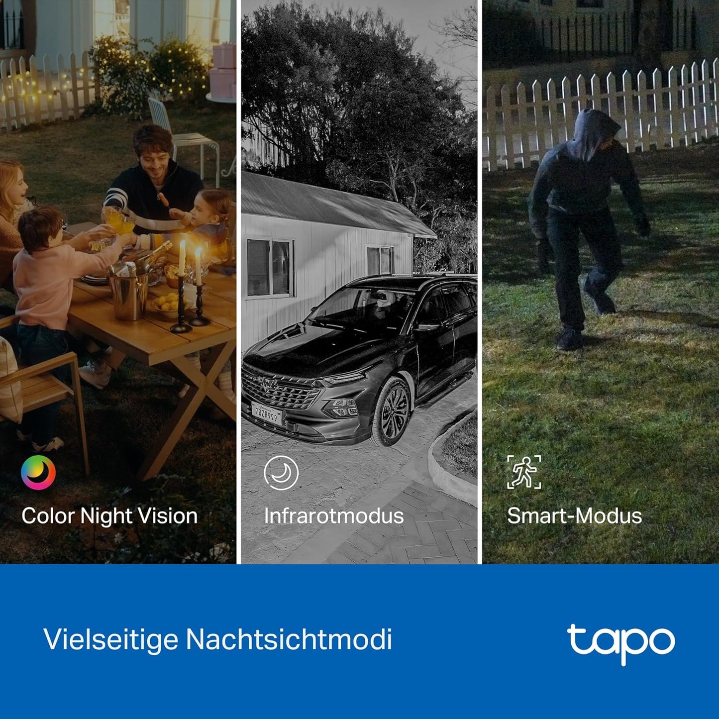 WiFi Outdoor Surveillance Camera with 2K Dual Lens, 125° Wide Angle & 6 mm Telephoto Lens, Smart Tracking, Free AI Detection, Night Vision