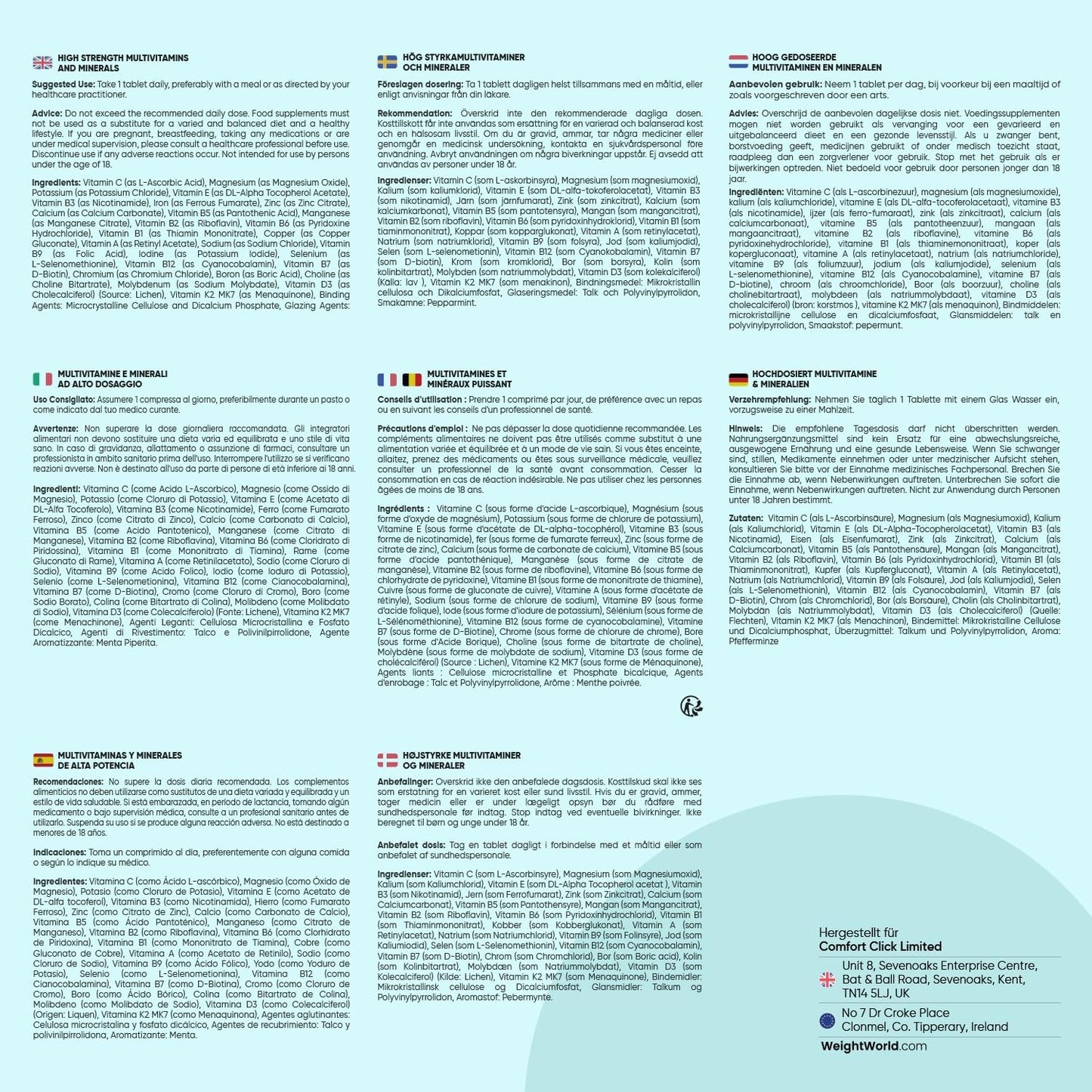 Multivitamin Tablets, 400 Vegan Pieces with 27 Vitamins and Minerals, Vitamin A to Z, Immune System, Energy and Metabolism (EFSA), Dietary Supplement for Men and Women