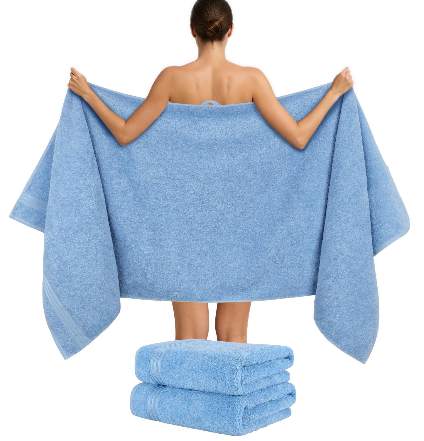 6-Piece Hand Towel Set, 100% Cotton, Soft, Absorbent, Quality Hand Towels Set, 2 Bath Towels 70 x 140 cm, 4 Hand Towels 50 x 100 cm, White