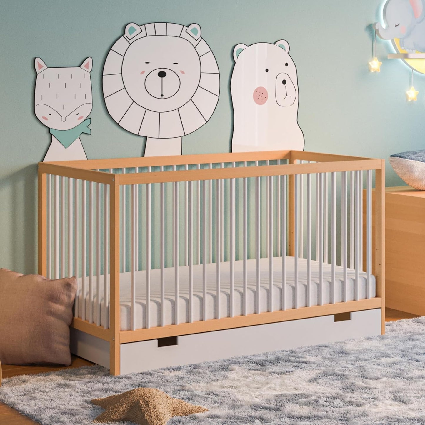 Kids Collective Baby Cot Bed 60x120 | 70x140 cm Height Adjustable