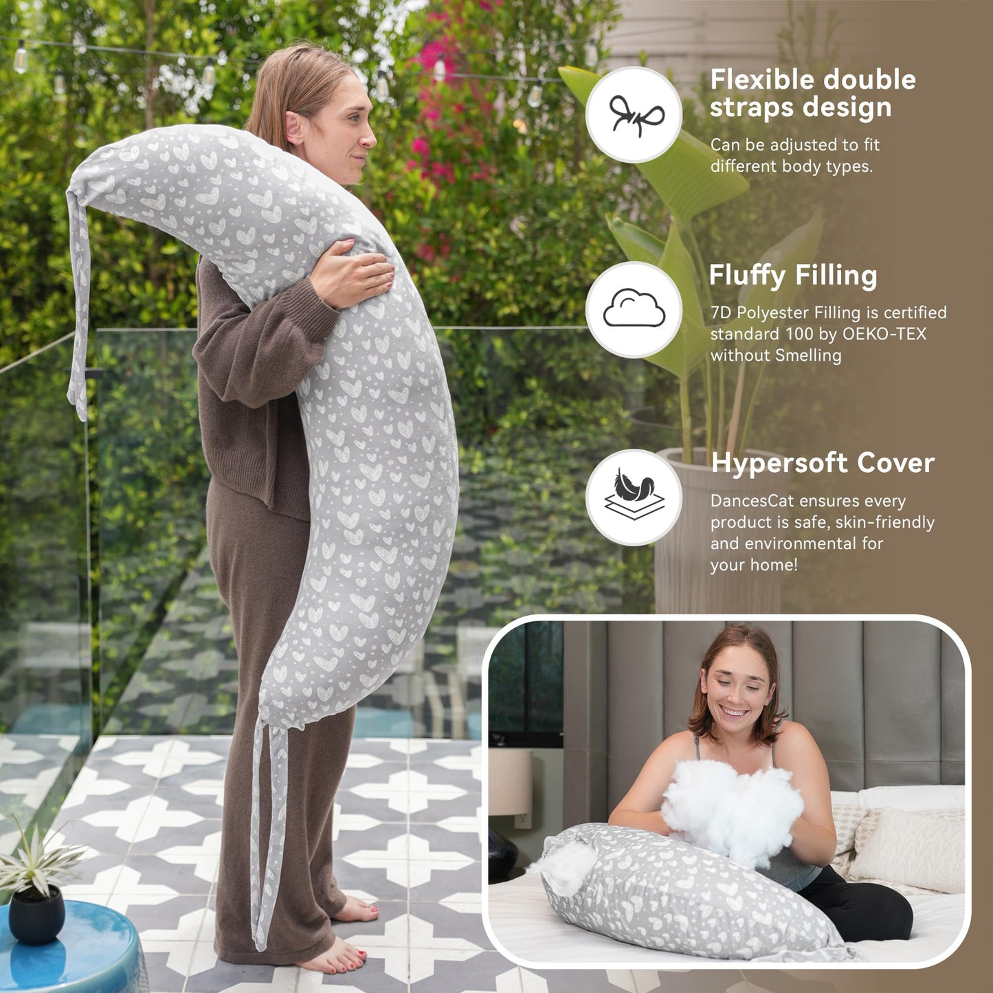 Nursing Pillow, Versatile Plus Size Positioning Pillow, Pregnancy Pillow for Baby and Adults, Side Sleeper Pillow with Washable