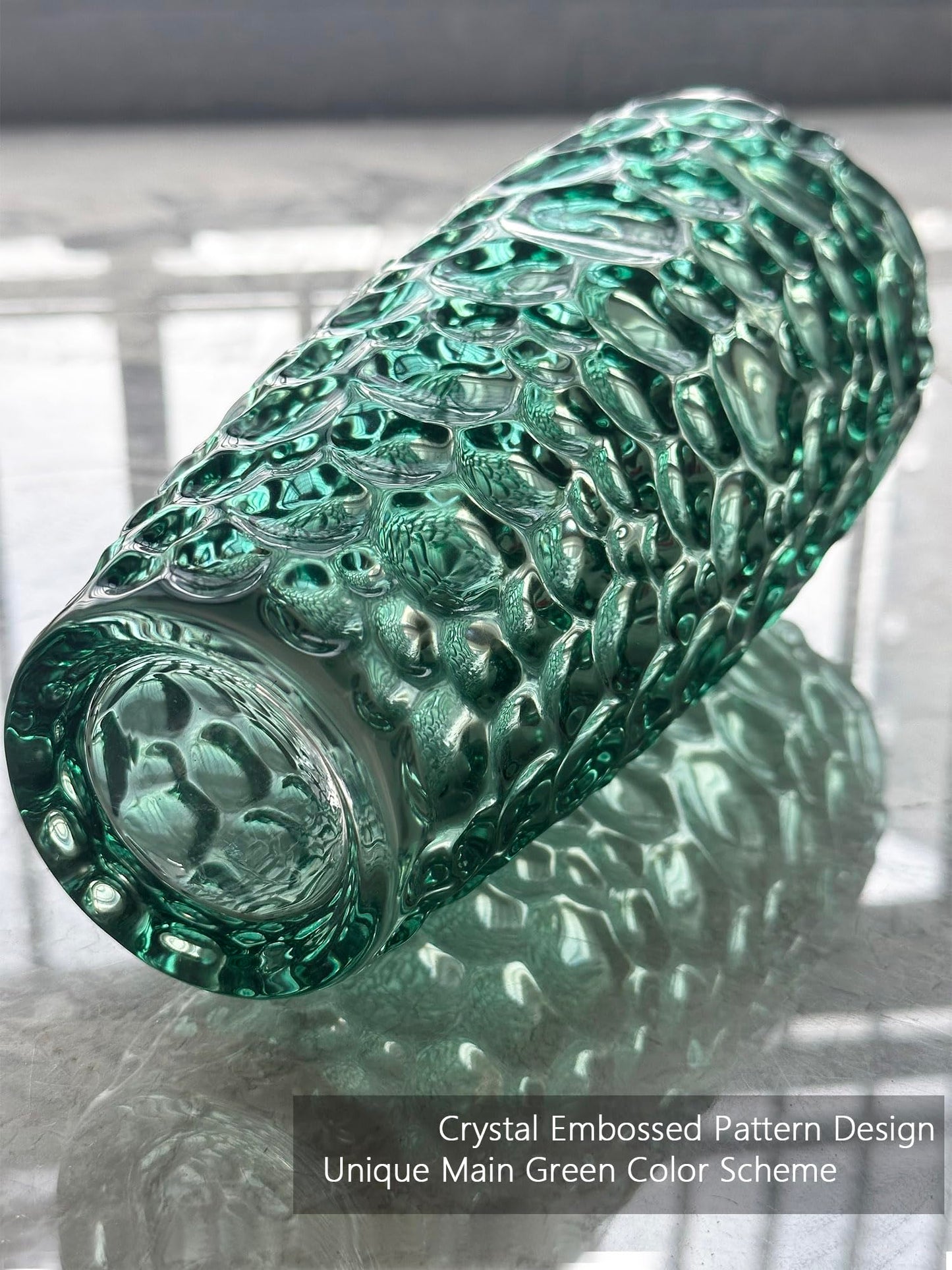 Black Grey Vase, Flower Vase, Large Tall Glass Vases for Decoration, Aesthetic, Large Glass Vase with Ribbed Texture, Modern Living Room, Black Art Decoration