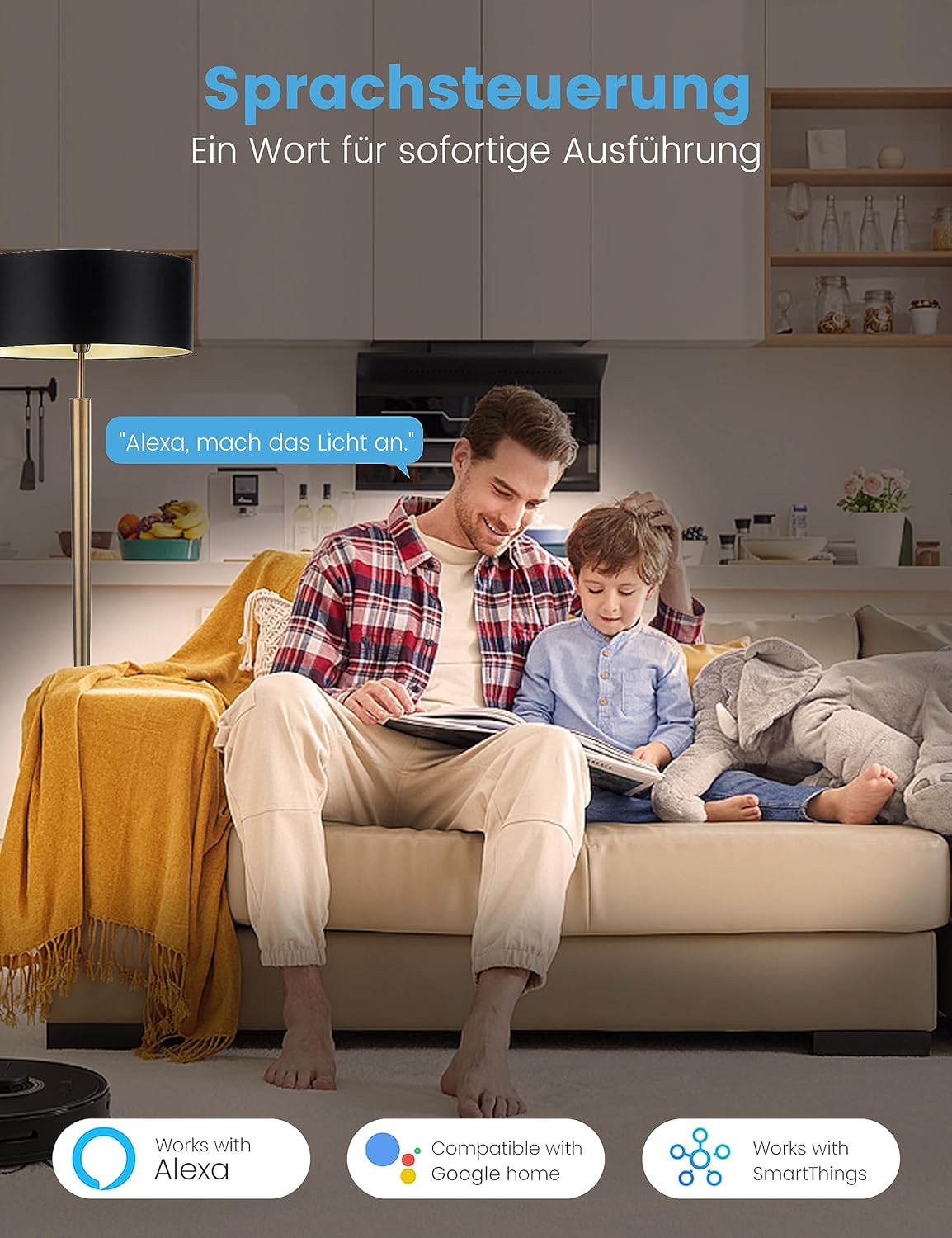 WLAN Smart Socket 2.4 GHz & 5 GHz, Smart Home WiFi Socket Compatible with Alexa/Google Home/SmartThings, Power Consumption Measurement